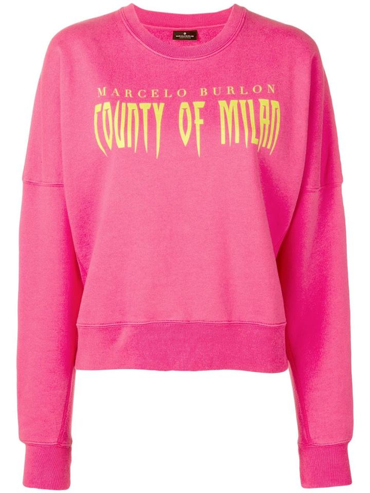 Marcelo Burlon County Of Milan Logo Sweatshirt - Pink & Purple