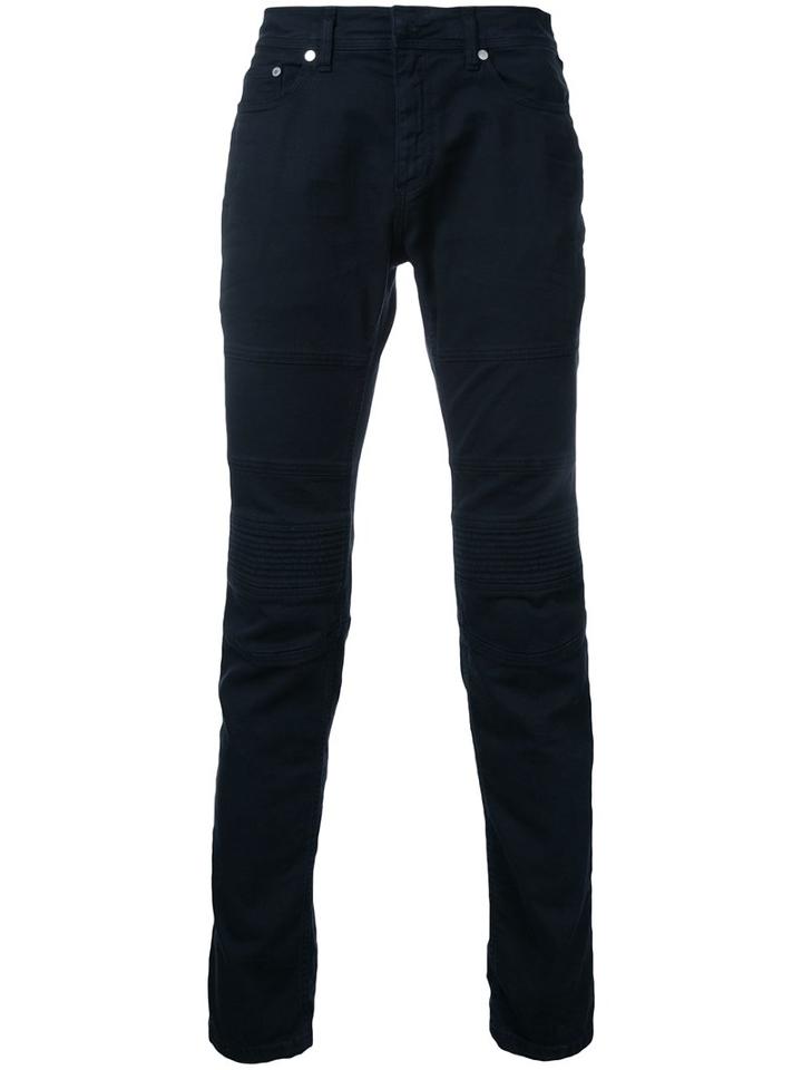 Neil Barrett Ribbed Knee Jeans, Men's, Size: 34, Blue, Cotton/polyurethane