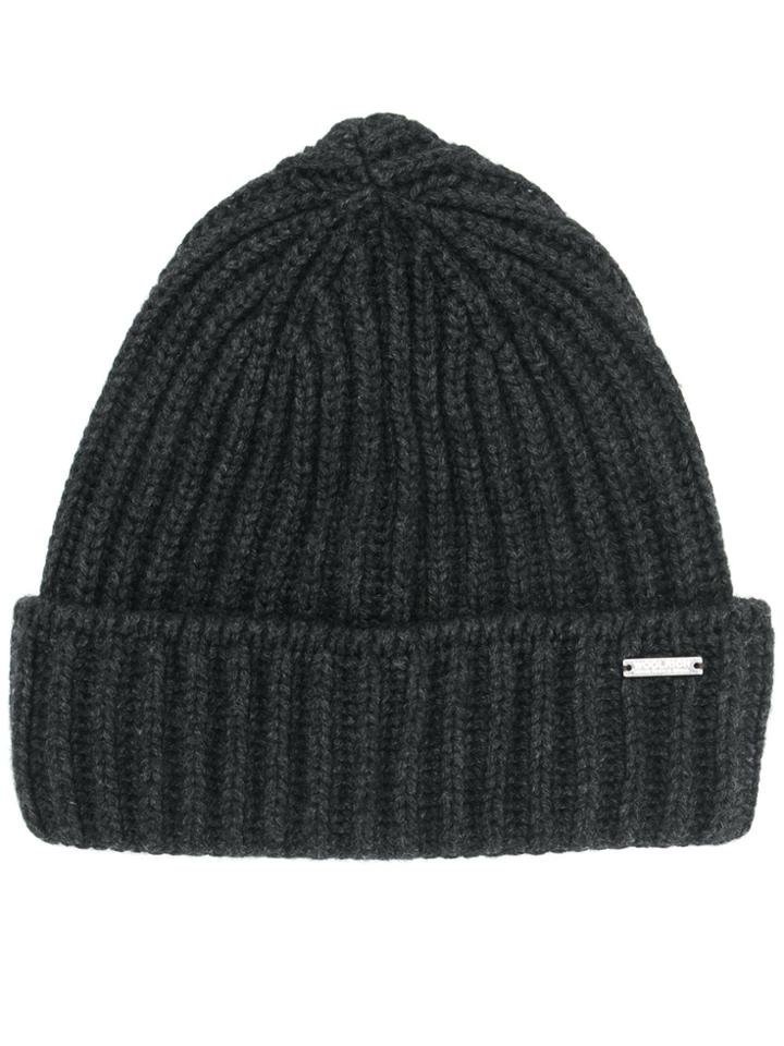 Woolrich Ribbed Beanie - Black