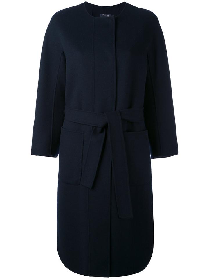 's Max Mara - Luca Belted Coat - Women - Wool - 40, Blue, Wool