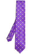 Canali Jacquard Pattern Tie - Pink & Purple