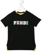 Fendi Kids Logo Print T-shirt, Toddler Boy's, Size: 3 Yrs, Black