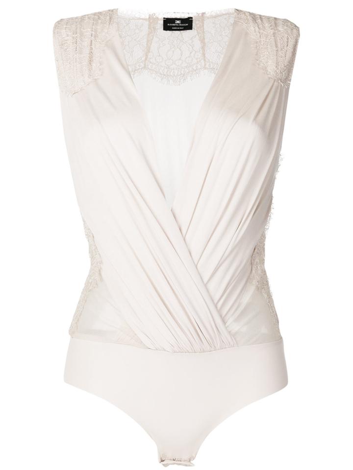 Elisabetta Franchi V-neck Sleeveless Bodysuit - Brown