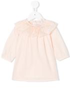 Chloé Kids - Ruffle Collar Dress - Kids - Cotton - 9 Mth, Pink/purple