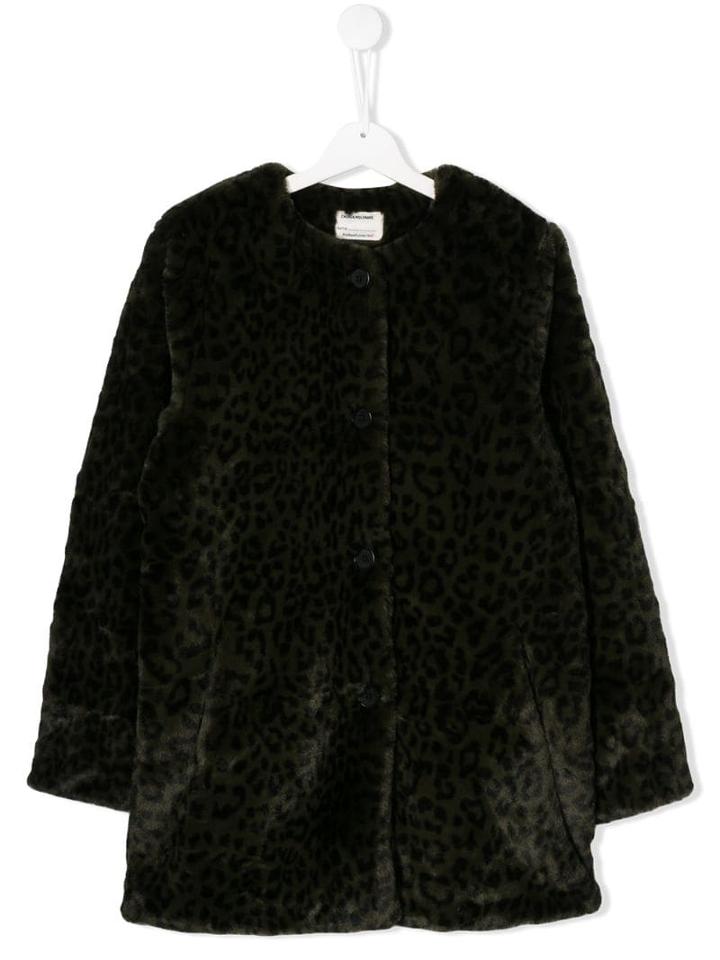 Zadig & Voltaire Kids Teen Leopard-print Coat - Green
