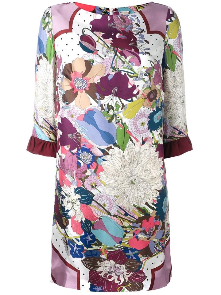 Antonio Marras Floral Print Dress, Women's, Size: 46, Pink/purple, Silk/acetate/viscose