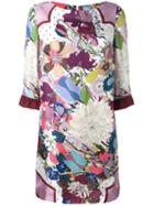 Antonio Marras Floral Print Dress, Women's, Size: 46, Pink/purple, Silk/acetate/viscose