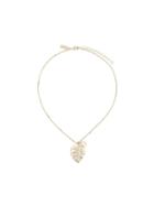 Salvatore Ferragamo Gancio Palm Leaf Necklace, Women's, Metallic