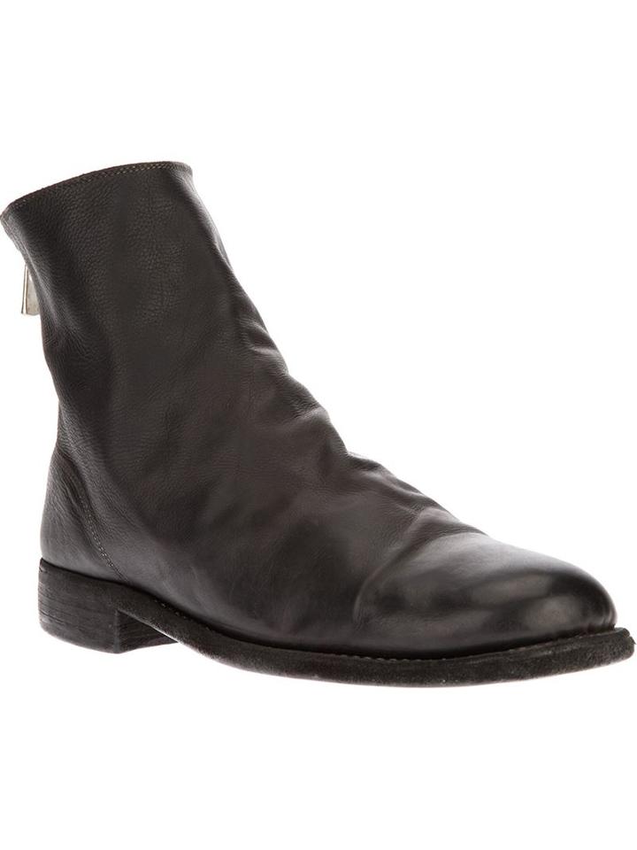 Guidi Zip-up Ankle Boot, Men's, Size: 38, Black, Calf Leather