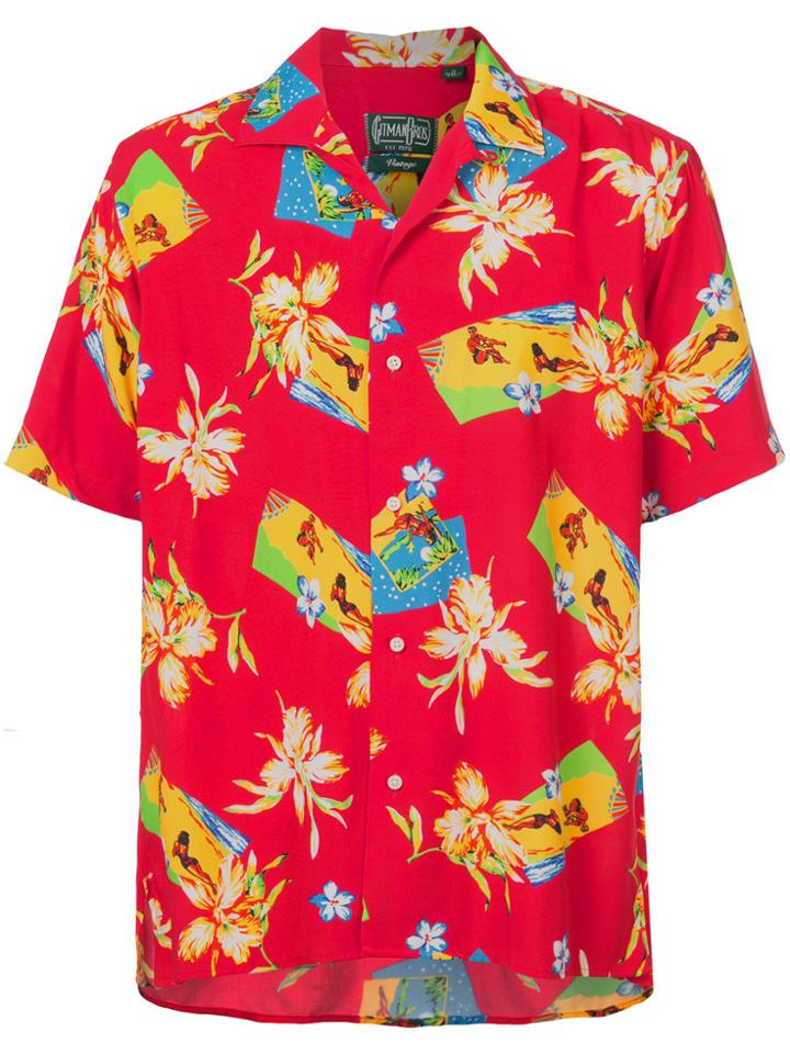Gitman Vintage Hawaiian Print Shirt - Red