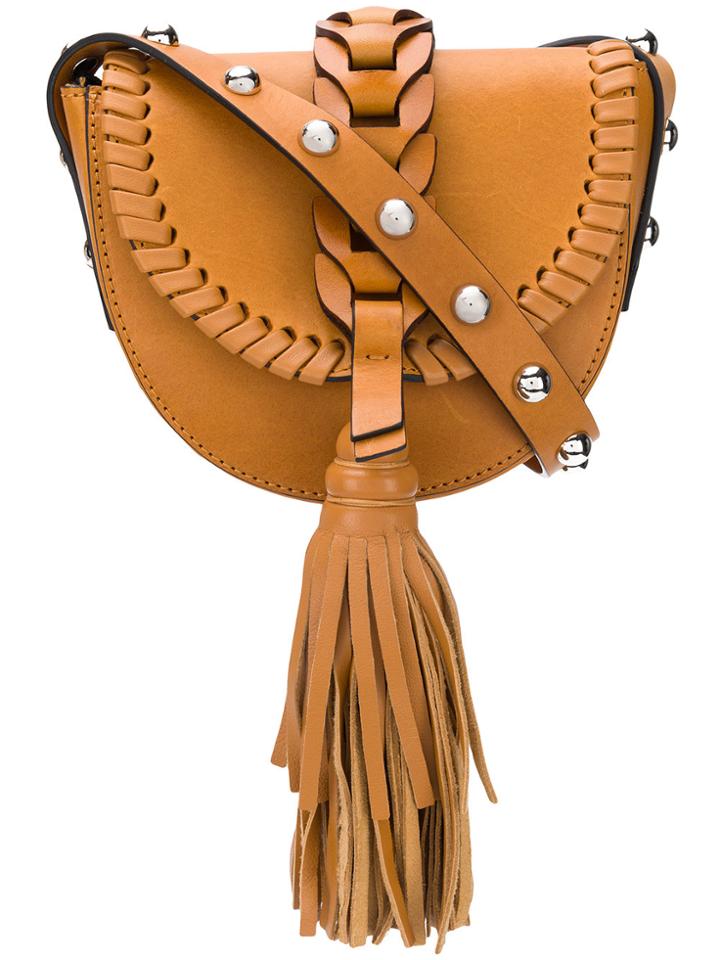 Red Valentino Fringe Embellished Crossbody Bag - Brown