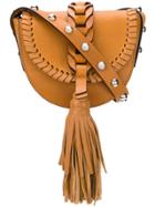 Red Valentino Fringe Embellished Crossbody Bag - Brown