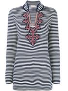 Katama Knitted Blouse - Women - Cotton/polyester/polypropylene/viscose - Xs, Blue, Cotton/polyester/polypropylene/viscose, Tory Burch