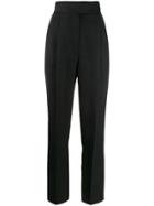 Roberto Cavalli High-waisted Tapered Trousers - Black