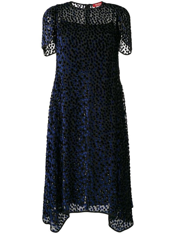 Max Mara Studio Patterned Asymmetric Dress - Black