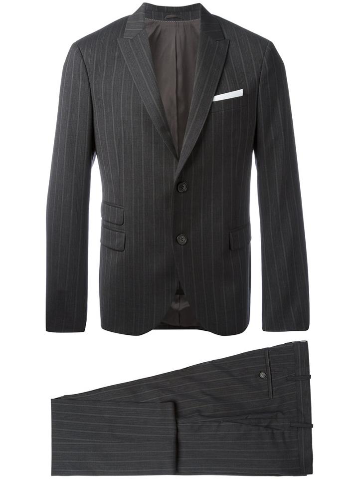 Neil Barrett - Pinstripe Two-piece Suit - Men - Cotton/polyester/spandex/elastane/virgin Wool - 50, Grey, Cotton/polyester/spandex/elastane/virgin Wool