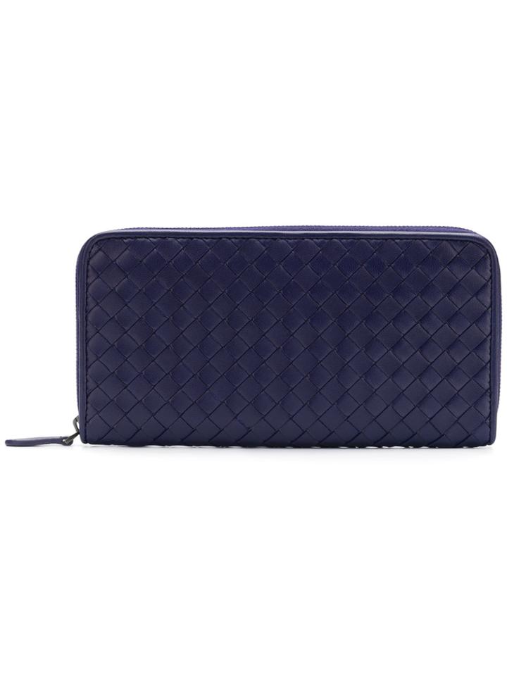Bottega Veneta Intrecciato Zipped Wallet - Blue