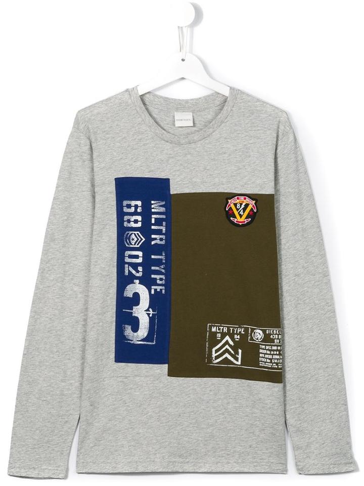 Diesel Kids 'trow' T-shirt, Boy's, Size: 14 Yrs, Grey