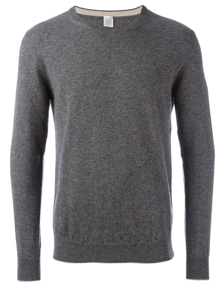 Eleventy Crew Neck Jumper, Men's, Size: Xl, Grey, Cashmere