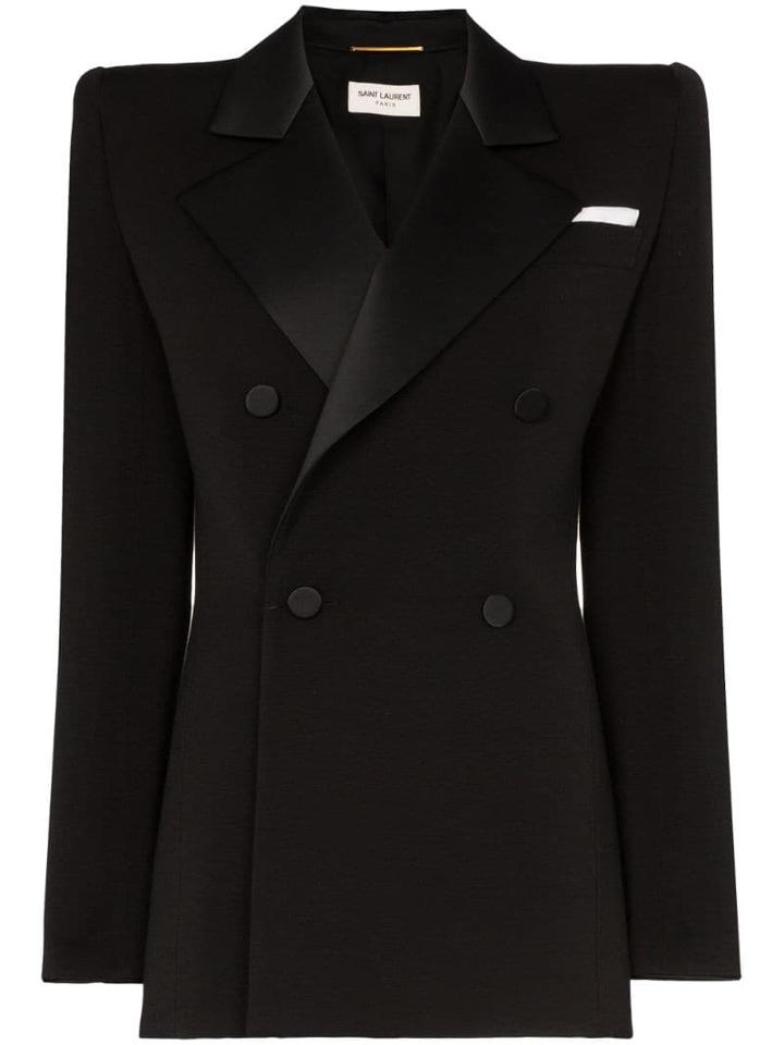 Saint Laurent Tuxedo Wool Blazer - Black