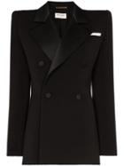 Saint Laurent Tuxedo Wool Blazer - Black