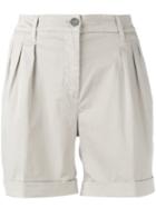 Fay Pleated Bermuda Shorts, Women's, Size: 29, Grey, Cotton/spandex/elastane