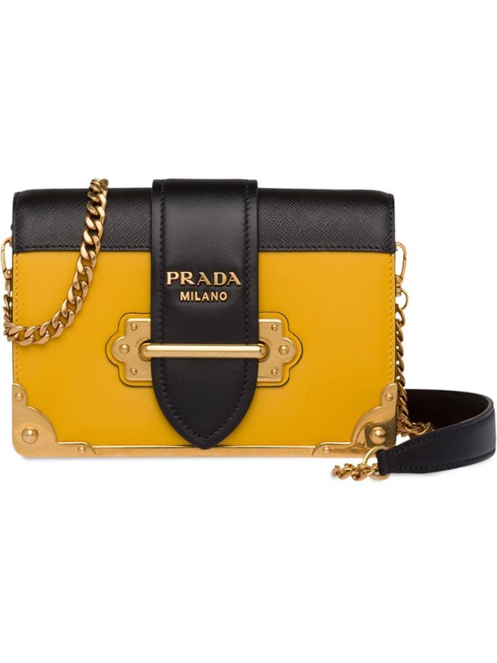 Prada Cahier Shoulder Bag - Yellow