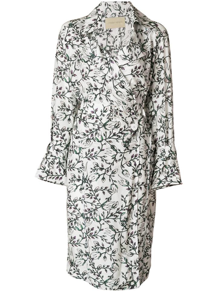 Christian Wijnants Blossom Print Belted Coat - White
