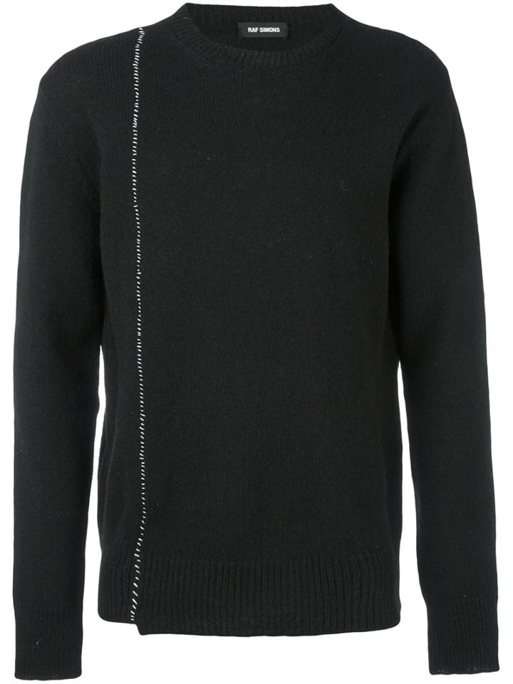 Raf Simons Stitch Detail Jumper, Men's, Size: Small, Black, Virgin Wool