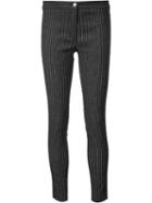 Veronica Beard Pinstripe Skinny Trousers, Women's, Size: 4, Blue, Cotton/linen/flax/spandex/elastane