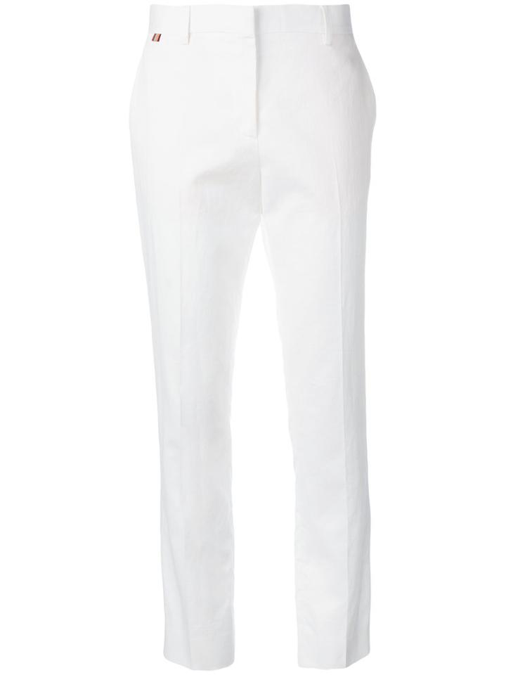 Paul Smith Tailored Cropped Trousers, Women's, Size: 48, White, Cotton/linen/flax