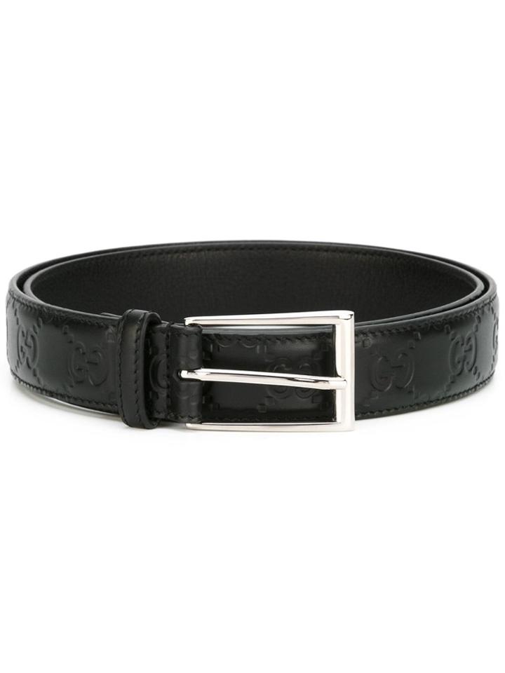 Gucci Gg Monogram Belt - Black