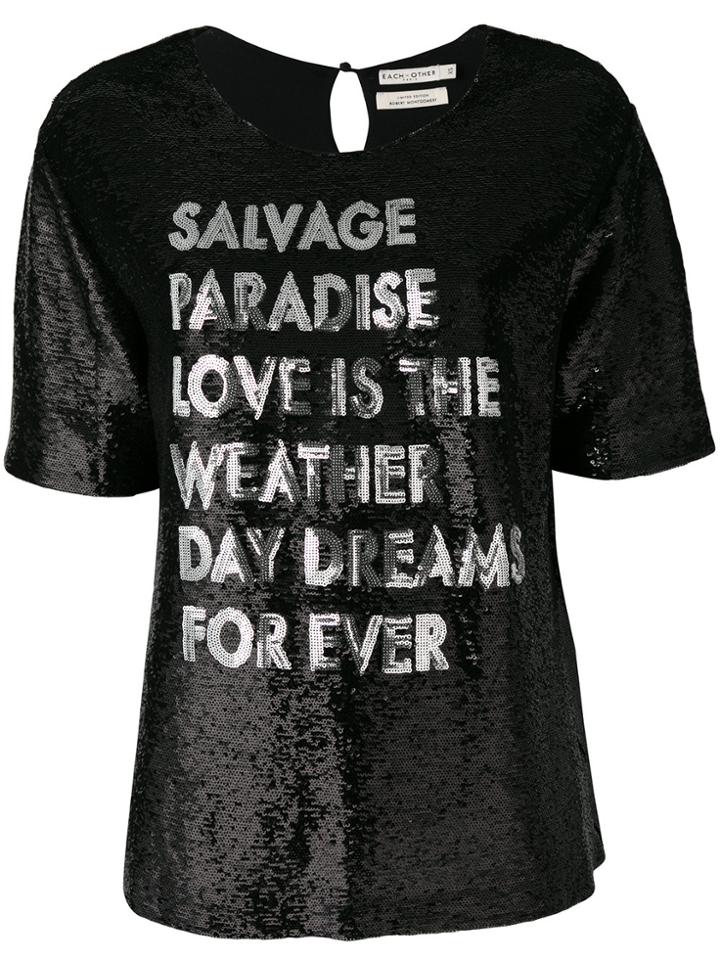 Each X Other Sequinned Top - Black