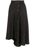 Romeo Gigli Pre-owned 1990's Striped Asymmetric Skirt - Black