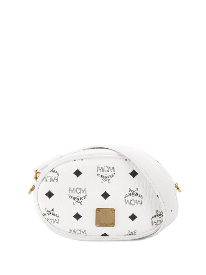 Mcm Repeat Logo Belt Bag - White