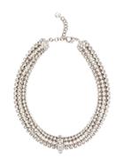Miu Miu Crystal Embellished Necklace - Silver