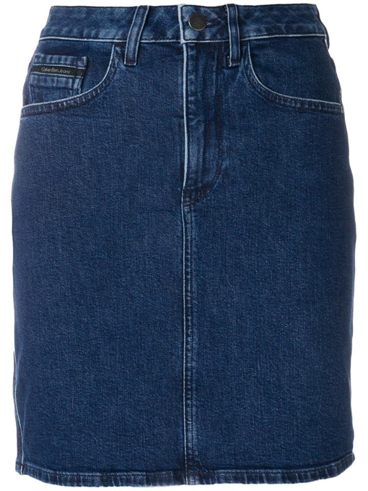 Ck Jeans Denim Pelmet Skirt - Blue
