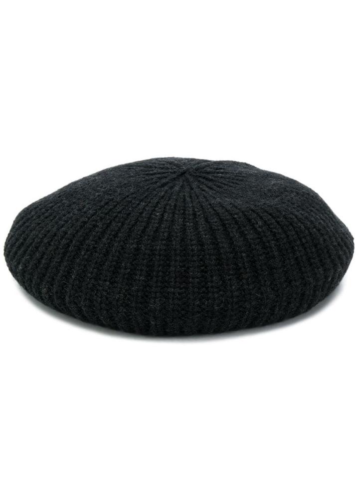 Roberto Collina Knitted Beret Hat - Black