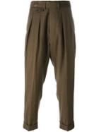 Lardini Pleated Tailored Trousers, Men's, Size: 44, Green, Cotton/viscose/wool