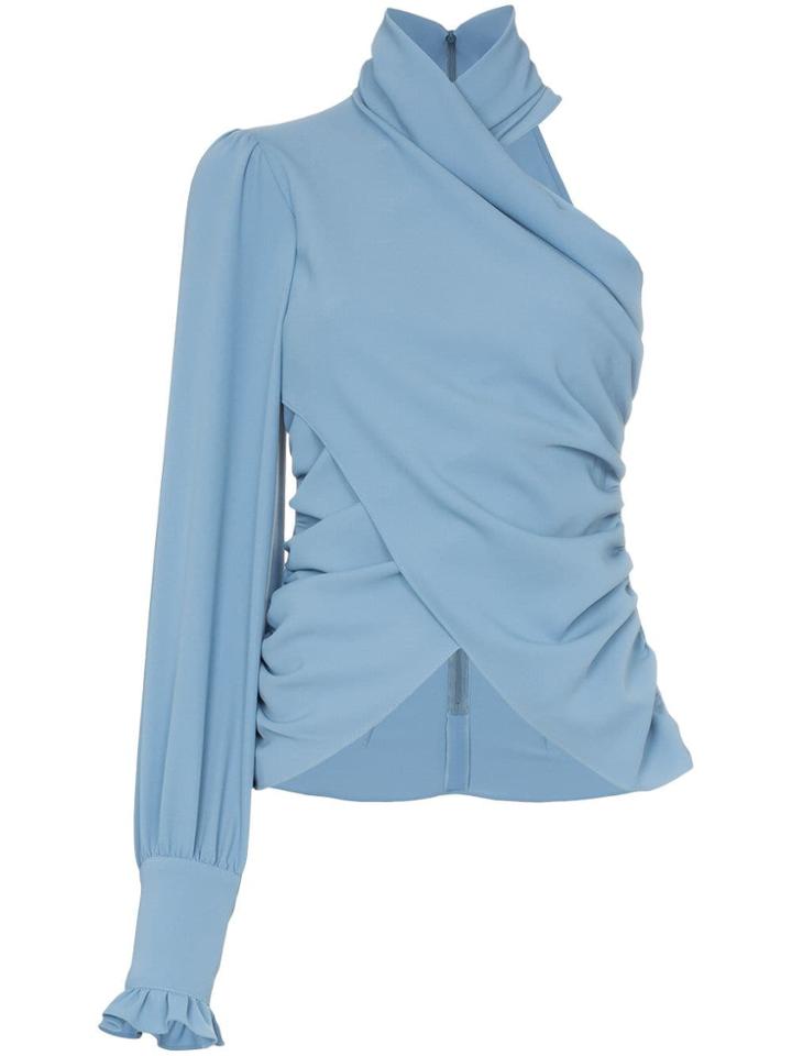 Beaufille Miro One-sleeve High-neck Blouse - Blue