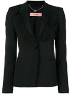 Twin-set Frill Lapel Blazer - Black