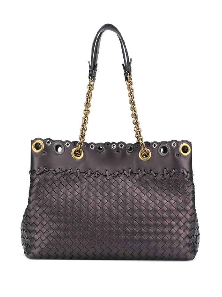 Bottega Veneta Intrecciato Weave Chain Tote - Brown