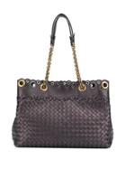 Bottega Veneta Intrecciato Weave Chain Tote - Brown
