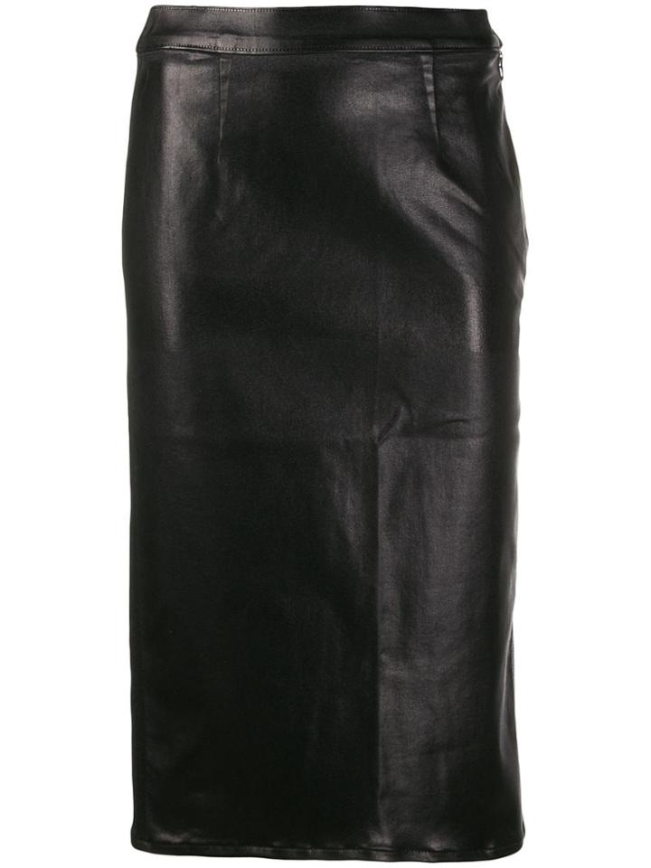 J Brand Metallic-effect Midi Skirt - Black