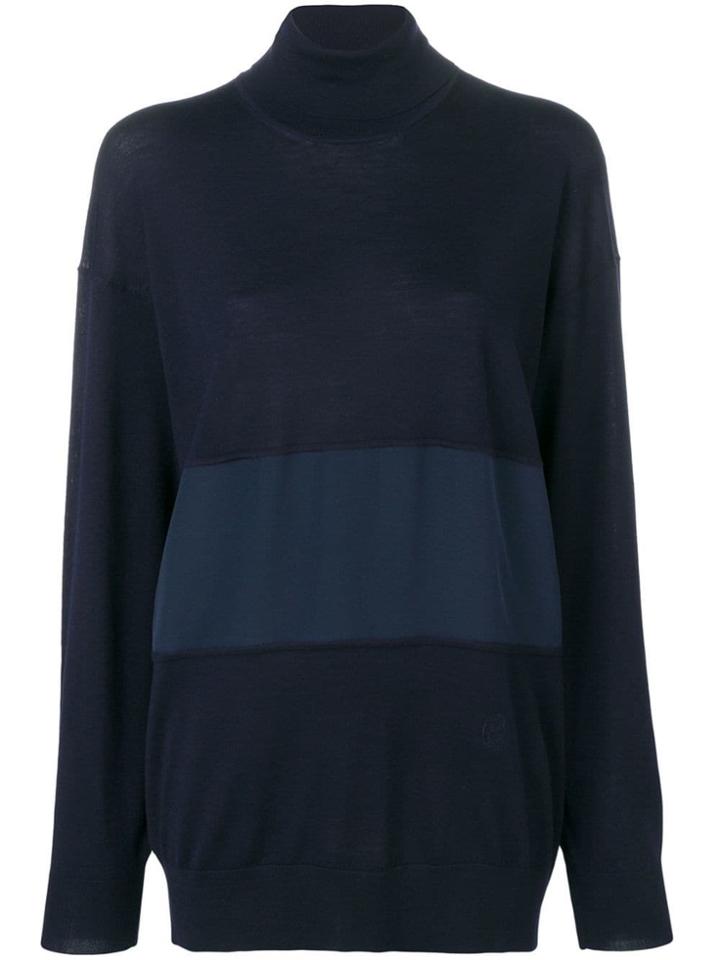 Chloé Turtle-neck Panelled Sweater - Blue