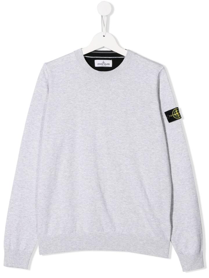 Stone Island Junior Teen Logo Sweatshirt - Grey