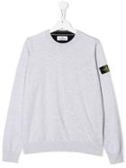 Stone Island Junior Teen Logo Sweatshirt - Grey