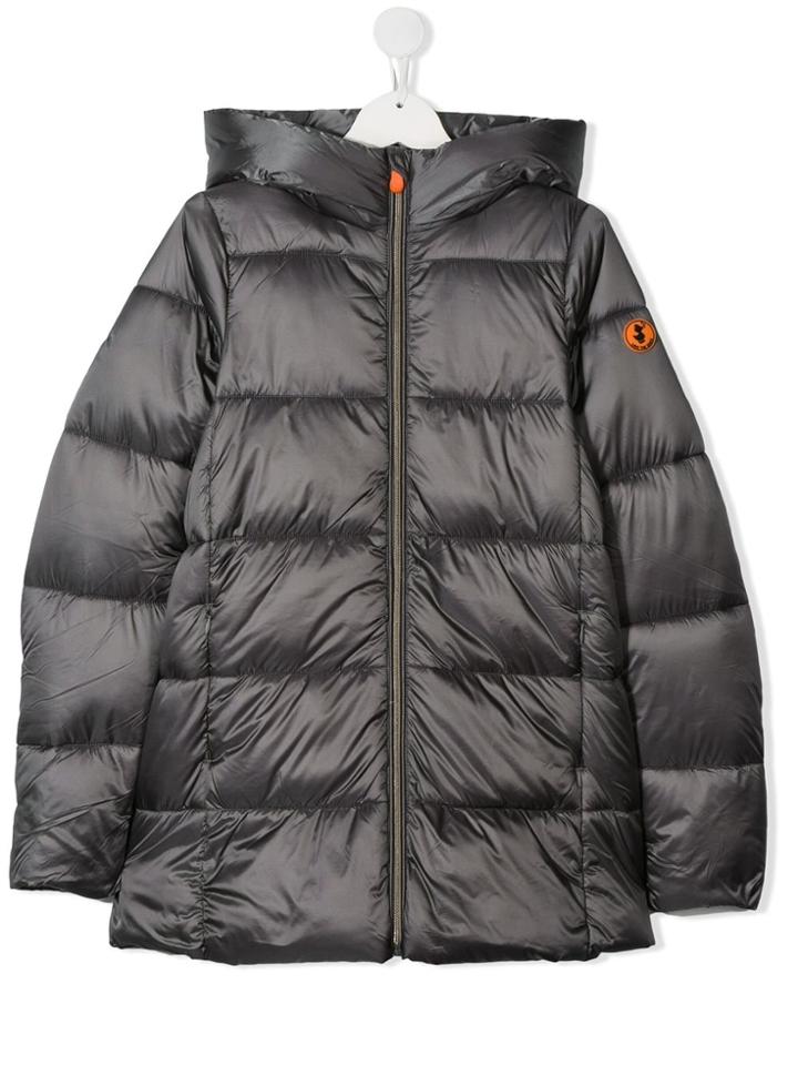 Save The Duck Kids Padded Logo Coat - Grey
