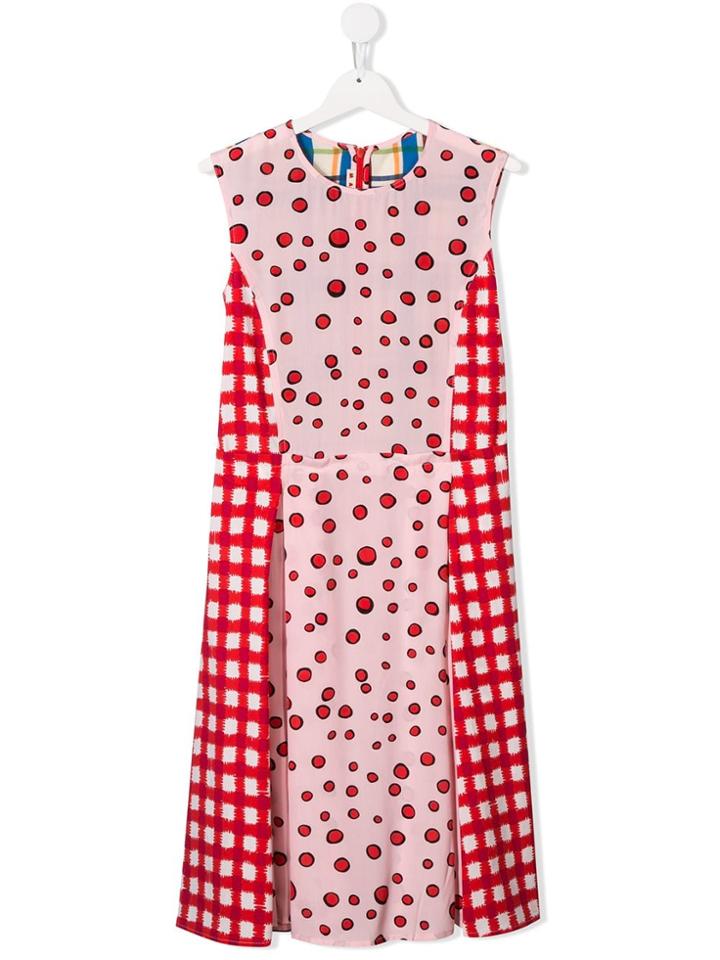 Marni Kids Teen Mixed Print Dress - Red
