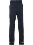 Valentino Contrasting Piping Trousers - Blue
